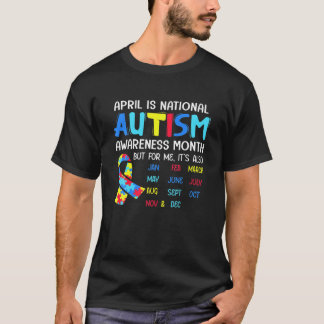 April Is National Autism Awareness Month Puzzle Ri T-Shirt