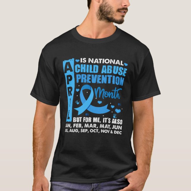April Is National Child Abuse Prevention Month Blu T-Shirt (Front)