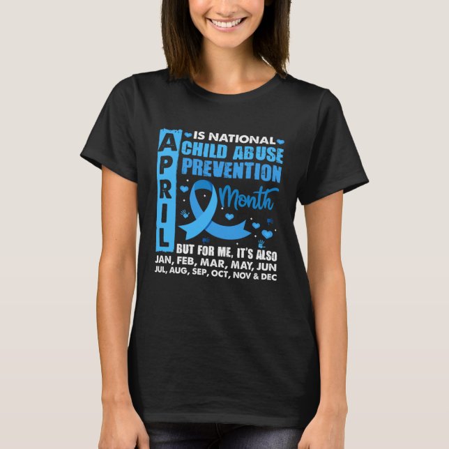 April Is National Child Abuse Prevention Month Blu T-Shirt (Front)