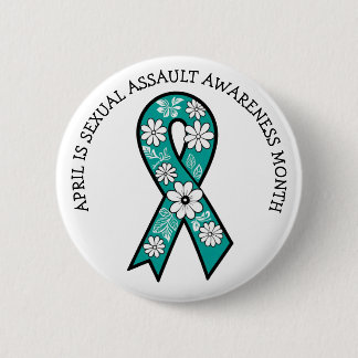 April is Sexual Assault Awareness Month | Teal 6 Cm Round Badge