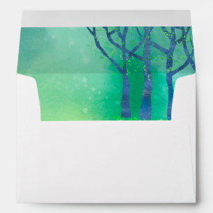 April Modern Green Landscape Nature Painting Envelope
