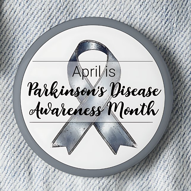 April Parkinson's Disease Awareness Month 6 Cm Round Badge (April is Parkinson's Disease Awareness Month pinback button.)