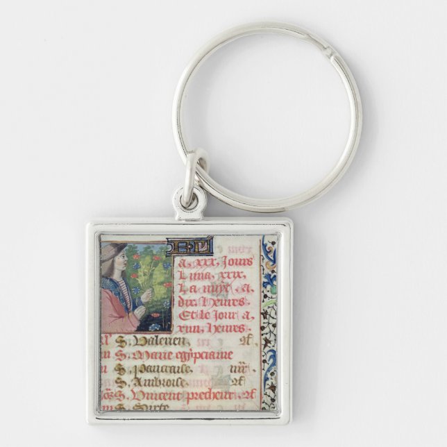 April: Picking Flowers Key Ring (Front)