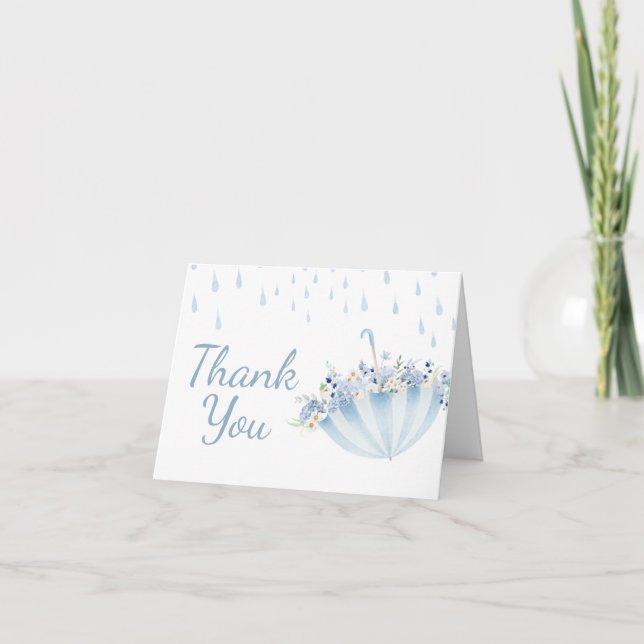 April Shower Bring May Flowers Baby Shower Thank You Card (Front)