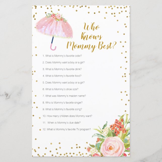 April Shower Who Knows Mummy Best Game (Front)