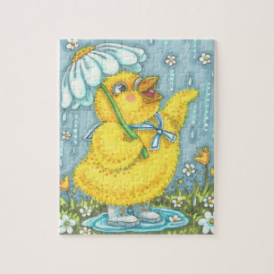 APRIL SHOWERS BABY CHICK, SPRING EASTER PUZZLE