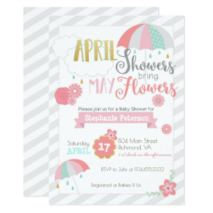 April Showers Bring May Flowers Gifts Gift Ideas Zazzle Uk