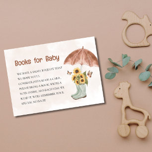 April Showers Bring May Flowers Baby Shower Book  Enclosure Card