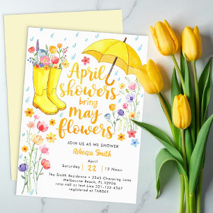April Showers Bring May Flowers Baby Shower Invita Invitation