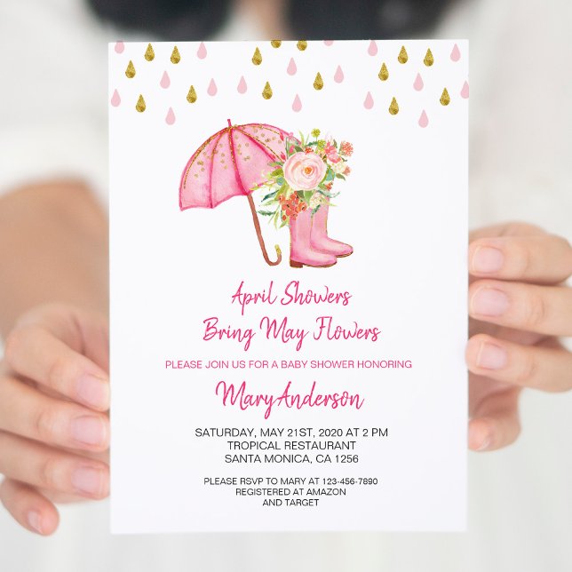 April Showers Bring May Flowers Baby Shower Invitation (Creator Uploaded)