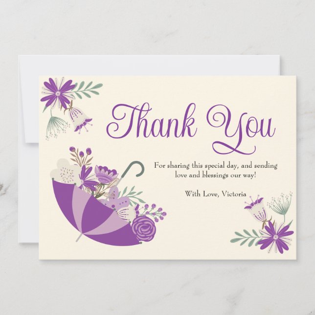 April Showers Bring May Flowers Baby Shower Thank You Card (Front)