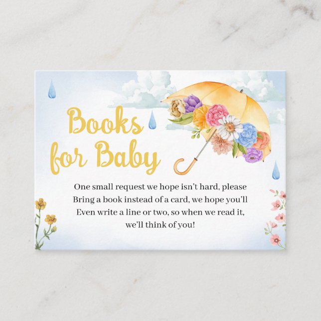 April Showers Bring May Flowers Books for Baby Enclosure Card (Front)