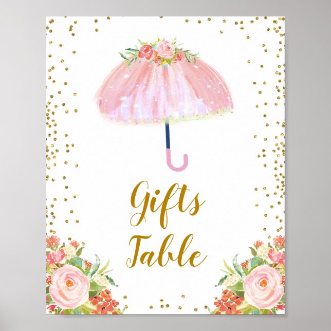 April Showers Bring May Flowers Gifts Table Poster (Front)
