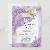 April Showers Bring May Flowers Purple Umbrella
