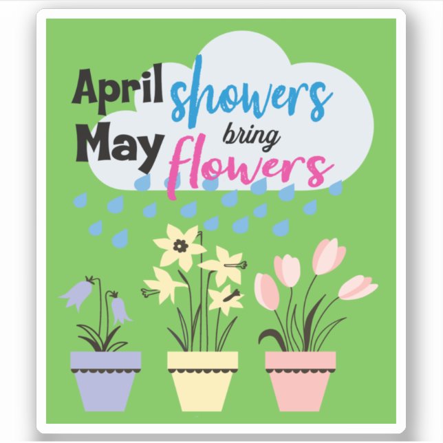 APRIL SHOWERS BRING MAY FLOWERS - Rainy Sayings St (Front)