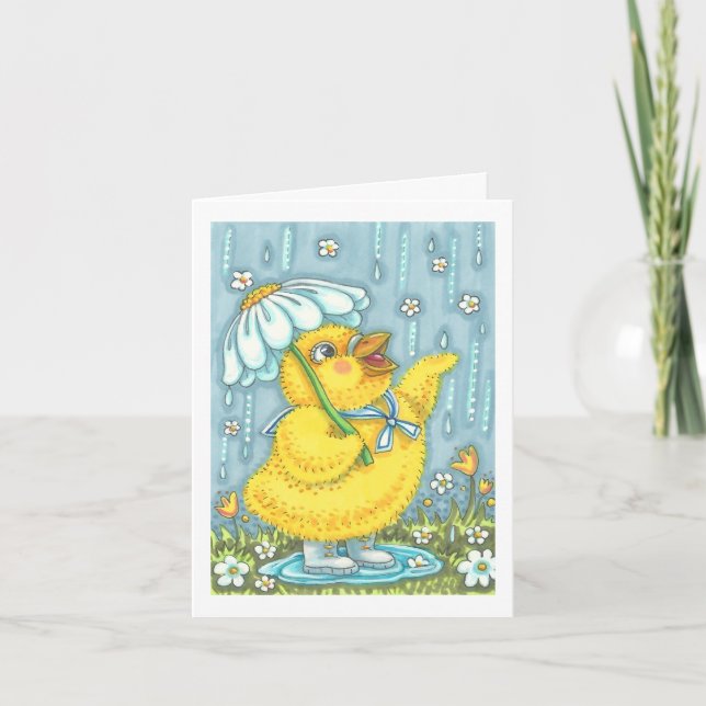 APRIL SHOWERS BRING MAY FLOWERS SPRING NOTE CARD (Front)