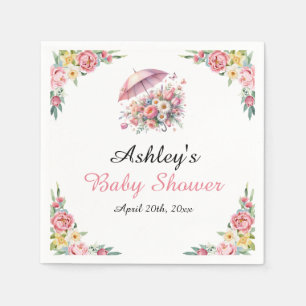 April Showers Brings May Flowers Baby Shower Napkin