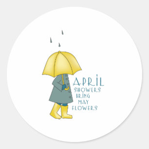 April Showers Classic Round Sticker