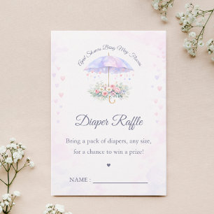 April Showers May Babies Diaper Raffle Ticket Card