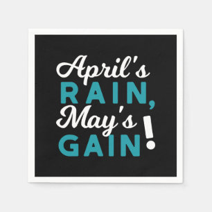 April Showers May Flowers Inspirational Quote Napkin