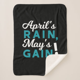 April Showers May Flowers Inspirational Quote Sherpa Blanket