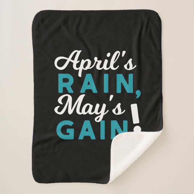 April Showers May Flowers Inspirational Quote Sherpa Blanket (Front)