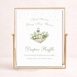 April Showers May Flowers Shower Diaper Raffle Poster