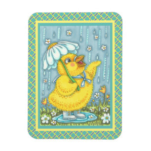 APRIL SHOWERS MAY FLOWERS, SPRING CHICK MAGNET