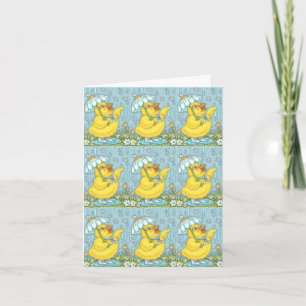 APRIL SHOWERS, SPRING CHICK NOTE GREETING CARD B
