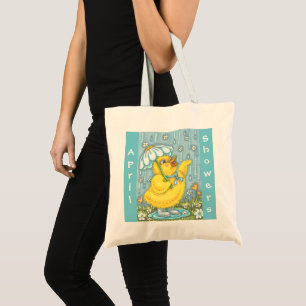 APRIL SHOWERS, SPRING CHICK TOTE BAG