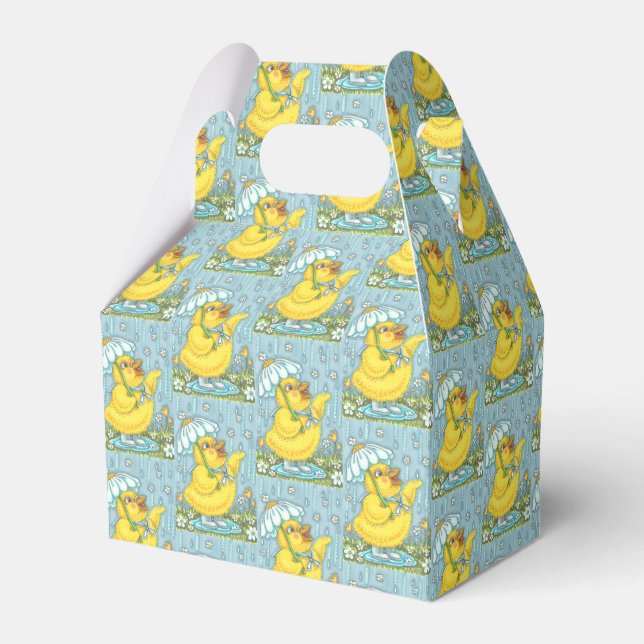 APRIL SHOWERS, SPRING EASTER CHICK GABLE FAVOR BOX (Front Side)