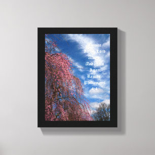 April Sky with Philippians 4:4 Canvas Print