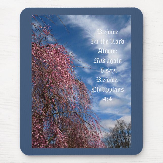 April Sky with Philippians 4:4 Mouse Mat (Front)