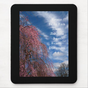 April Sky with Philippians 4:4 Mouse Mat