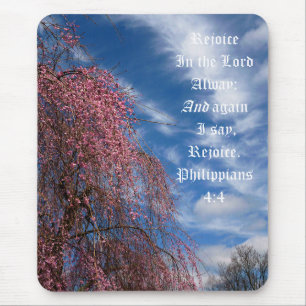 April Sky with Philippians 4:4 Mouse Mat
