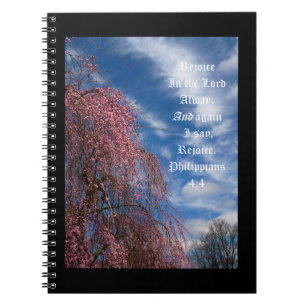 April Sky with Philippians 4:4 Notebook