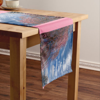 April Sky with Philippians 4:4 Short Table Runner