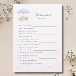 April Spring Baby Shower Who Knows Mummy Best Card