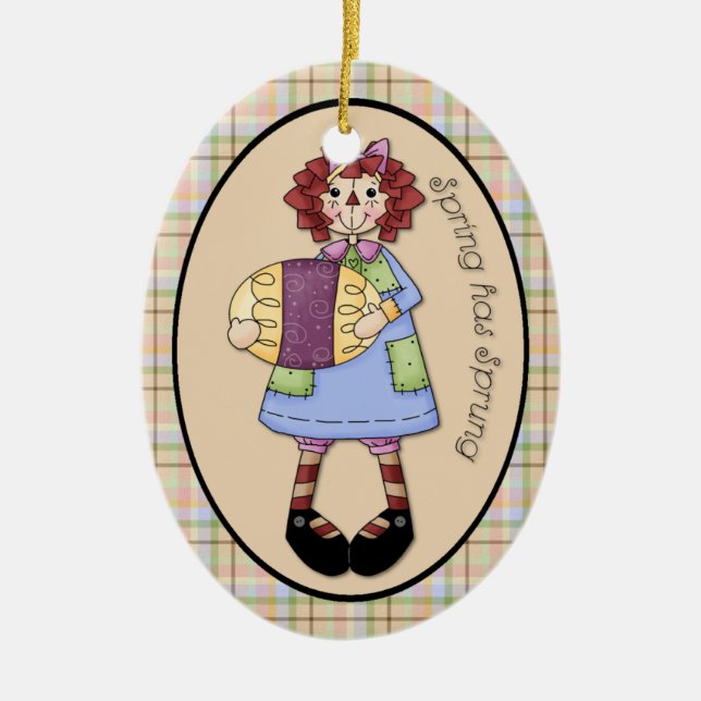April "Spring has Sprung" Annie Ornament (Front)