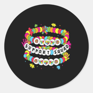 April We Wear Blue Autism Awareness Support Squad  Classic Round Sticker