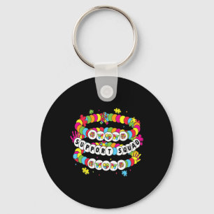 April We Wear Blue Autism Awareness Support Squad Key Ring