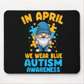 April wear blue autism acceptance gnome puzzle  mouse mat