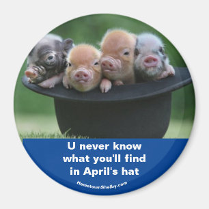 April's hat magnet