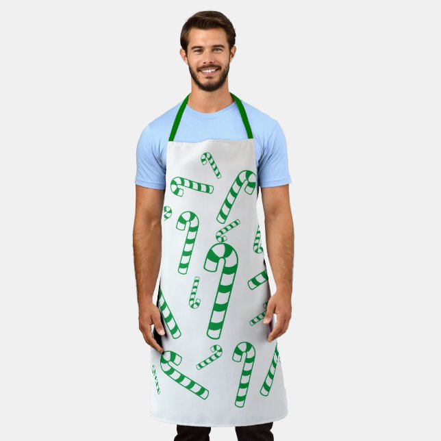 Apron (ao) - Green Striped Candy Cane (Worn)