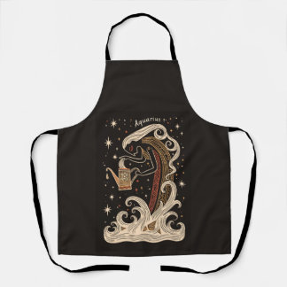 Apron Aquarius Celestial Zodiac Art
