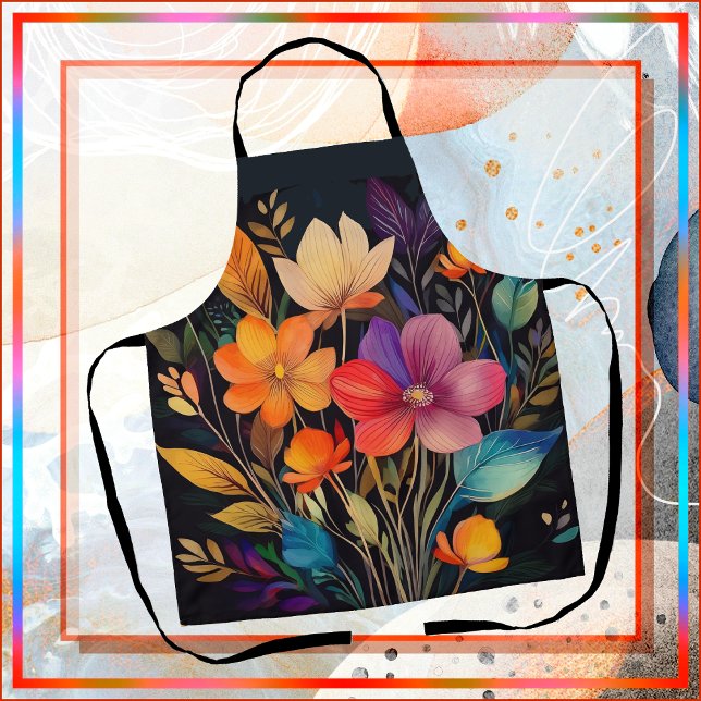 APRON - Beautiful & Colourful Floral Design (Creator Uploaded)