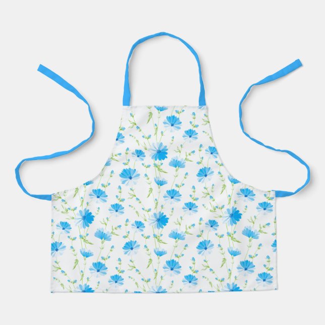 Apron-Blue Flowers Apron (Front)