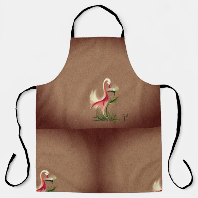 Apron brown bird design  (Front)