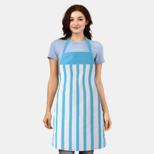 Apron Cafe Sky Blue and White Stripe