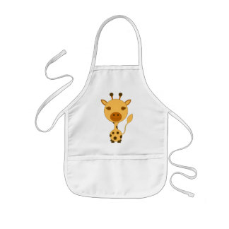 apron child school painting orange giraffe